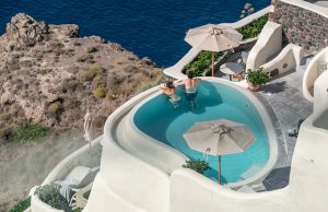 Basen w greckim Santorini