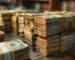 banknoty w plikach na stole